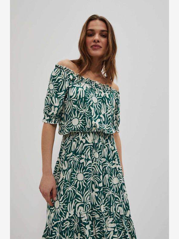Moodo Moodo zelena haljina s uzorkom