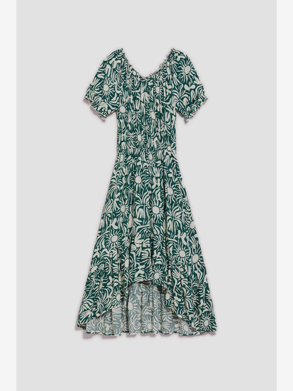 Moodo Moodo zelena haljina s uzorkom