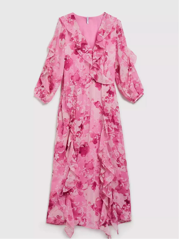 Moodo Moodo roza cvjetna haljina s volanima