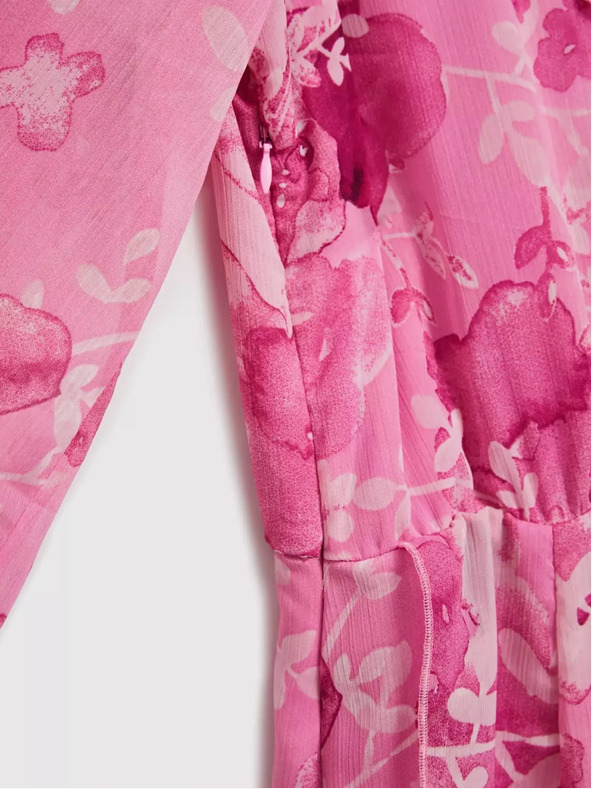 Moodo Moodo roza cvjetna haljina s volanima