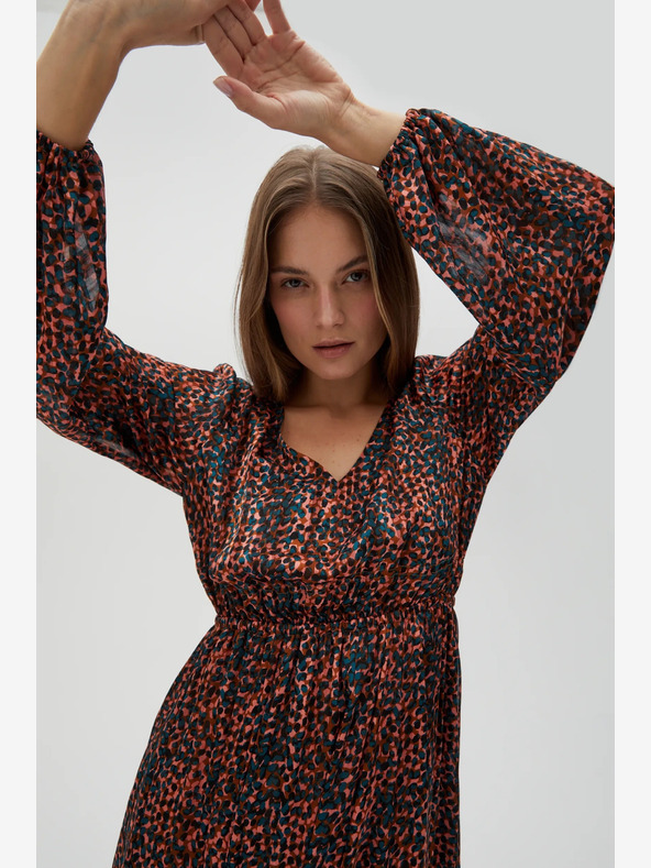 Moodo Narančasto-smeđa ženska Moodo haljina s uzorkom