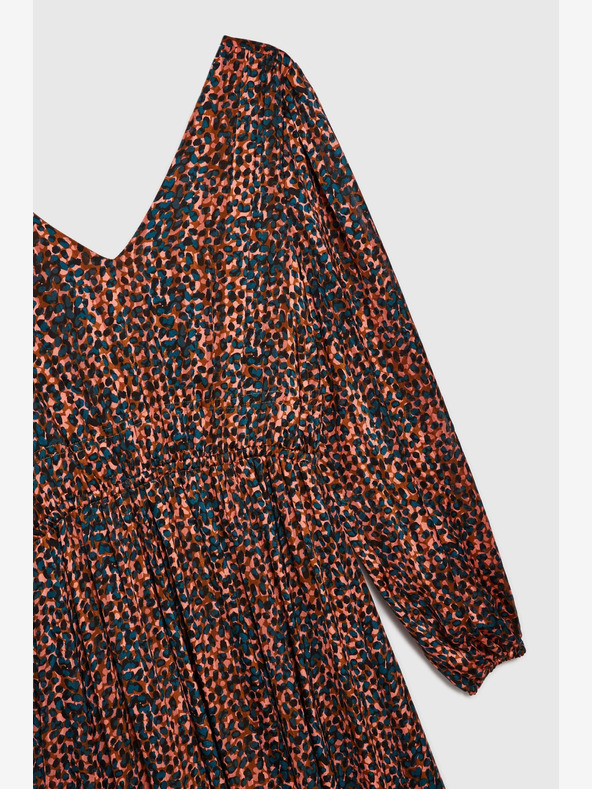 Moodo Narančasto-smeđa ženska Moodo haljina s uzorkom