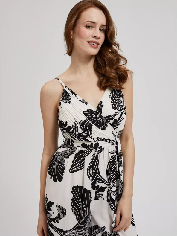 Moodo Crno-bijeli kombinezon s tropskim Moodo uzorkom