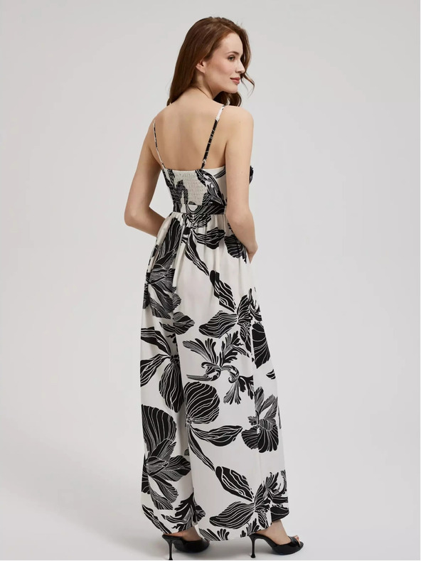 Moodo Crno-bijeli kombinezon s tropskim Moodo uzorkom