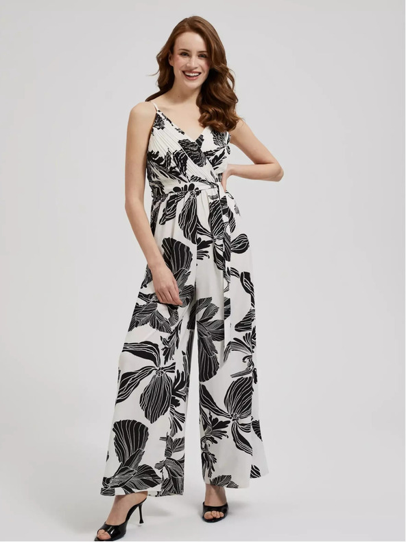 Moodo Crno-bijeli kombinezon s tropskim Moodo uzorkom