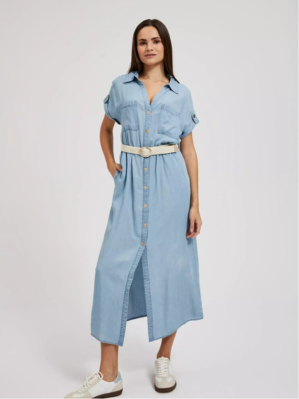 Moodo Moodo plava midi haljina od liocela