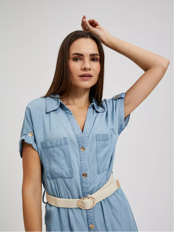 Moodo Moodo plava midi haljina od liocela