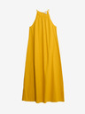 Marks & Spencer Marks & Spencer žuta midi haljina s visokim postotkom lana i kopčanjem iza vrata