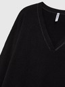 Moodo Moodo crni pulover s V-izrezom i dugim rukavima