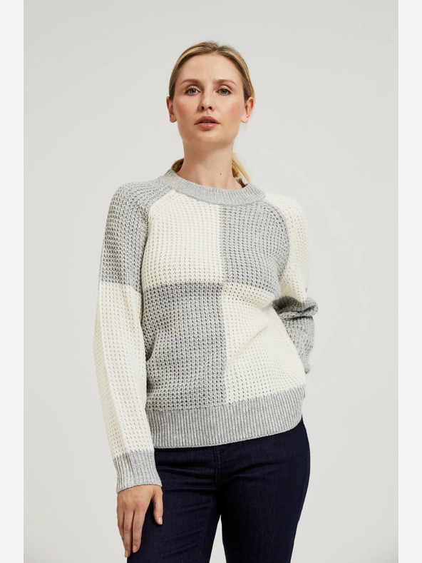 Moodo Bijelo-sivi Moodo ženski džemper