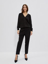 Moodo Crni ženski pulover Moodo s V izrezom