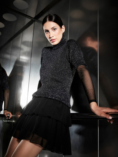 Moodo Crna ženska dolčevita s Moodo metalik koncem