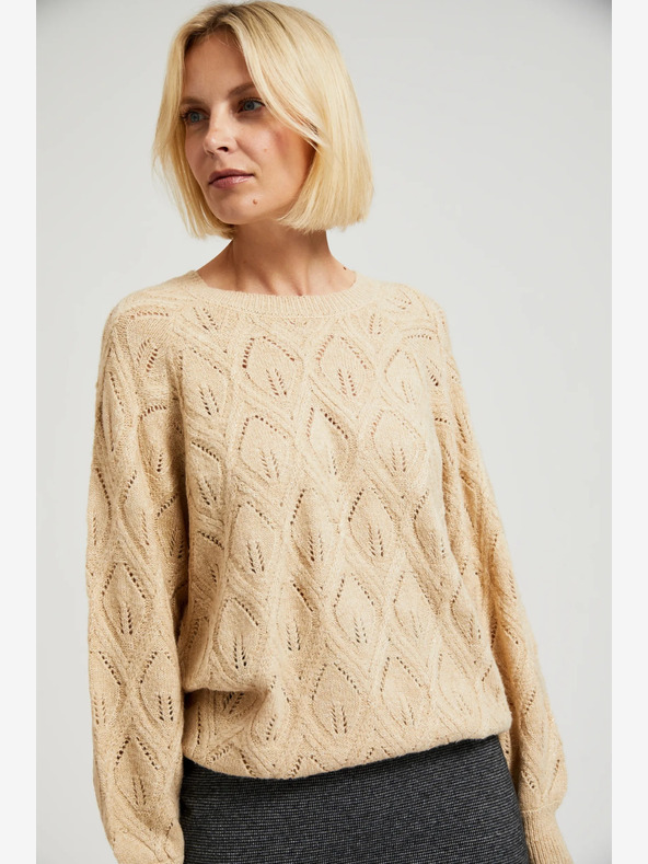 Moodo Moodo bež ženski džemper