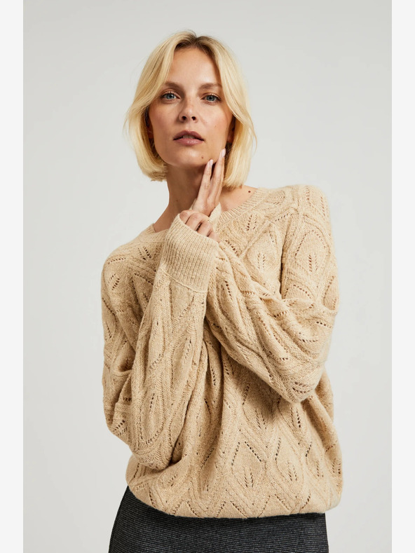 Moodo Moodo bež ženski džemper