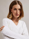 Moodo Moodo bijeli džemper s V izrezom
