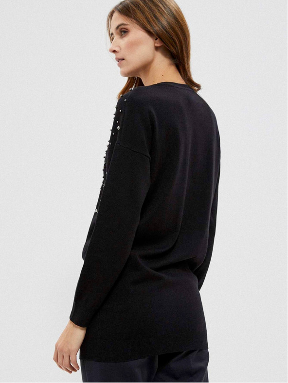 Moodo Crni ženski džemper s Moodo perlicama