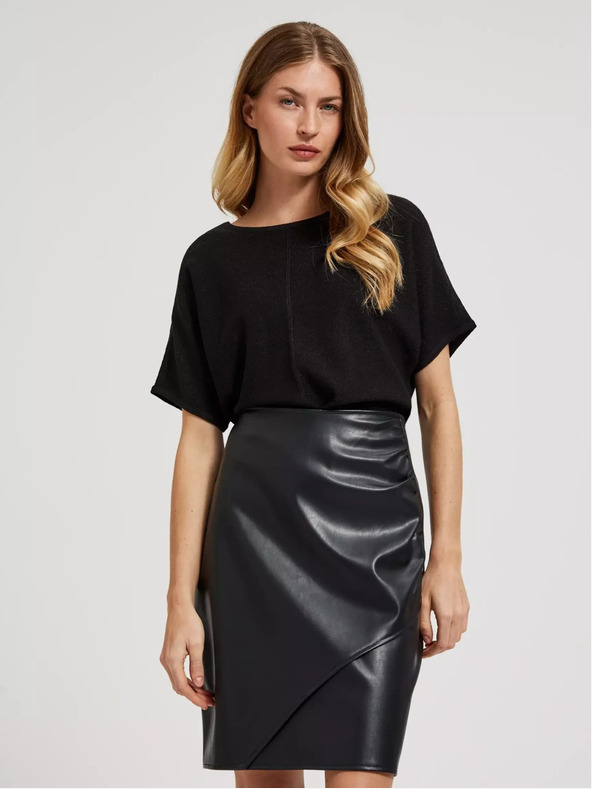 Moodo Crni oversize džemper s kratkim rukavima marke Moodo