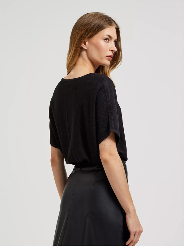 Moodo Crni oversize džemper s kratkim rukavima marke Moodo