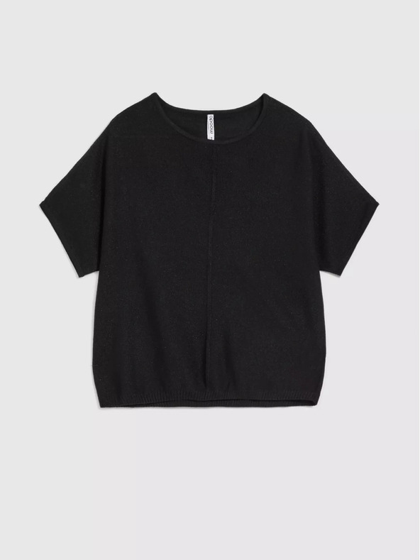 Moodo Crni oversize džemper s kratkim rukavima marke Moodo