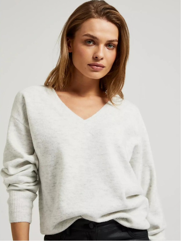 Moodo Ženski pulover s V izrezom Moodo