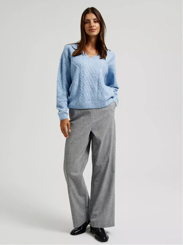 Moodo Moodo plavi džemper s V izrezom