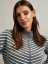 Moodo Moodo sivi džemper s dolčevitom na pruge