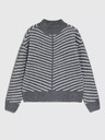 Moodo Moodo sivi džemper s dolčevitom na pruge
