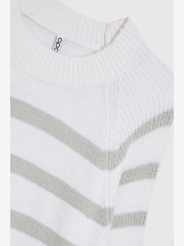 Moodo Moodo sivi bijeli džemper na pruge
