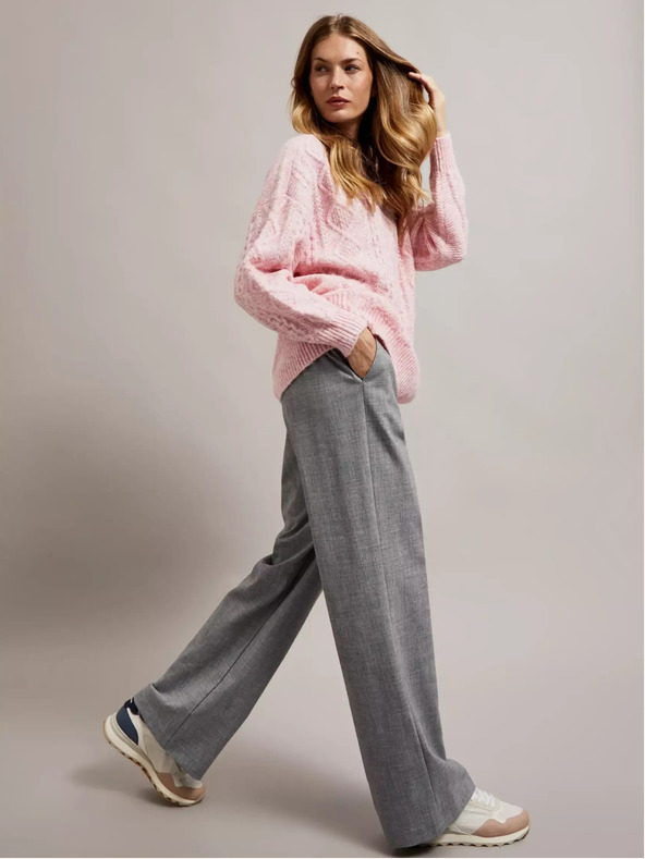 Moodo Moodo ružičasti pulover širokog kroja