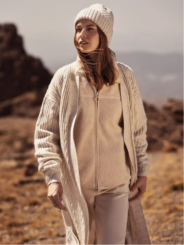 Moodo Moodo bež dugačak kardigan