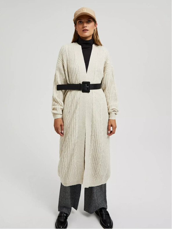 Moodo Moodo bež dugačak kardigan