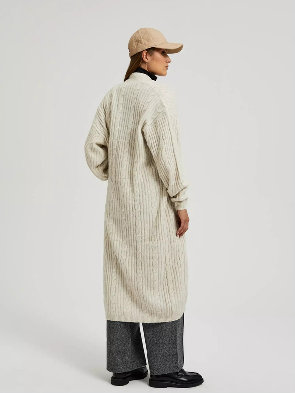 Moodo Moodo bež dugačak kardigan