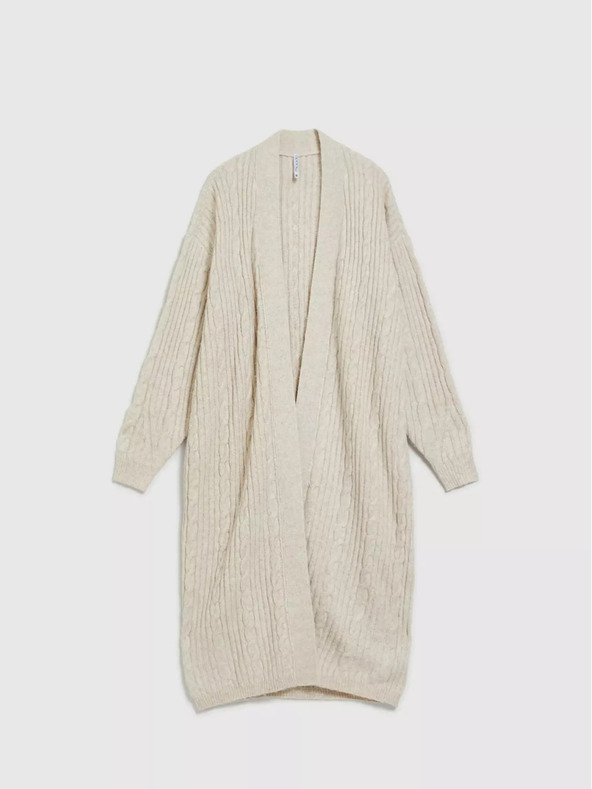 Moodo Moodo bež dugačak kardigan