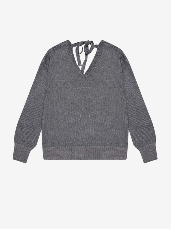 Moodo Moodo sivi ženski svjetlucavi džemper