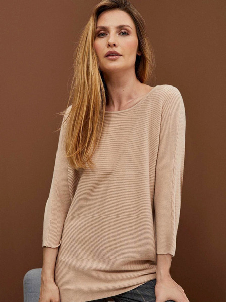 Moodo Moodo bež ženski džemper