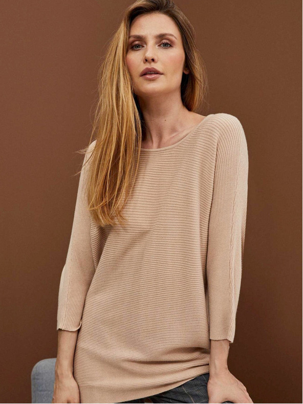 Moodo Moodo bež ženski džemper