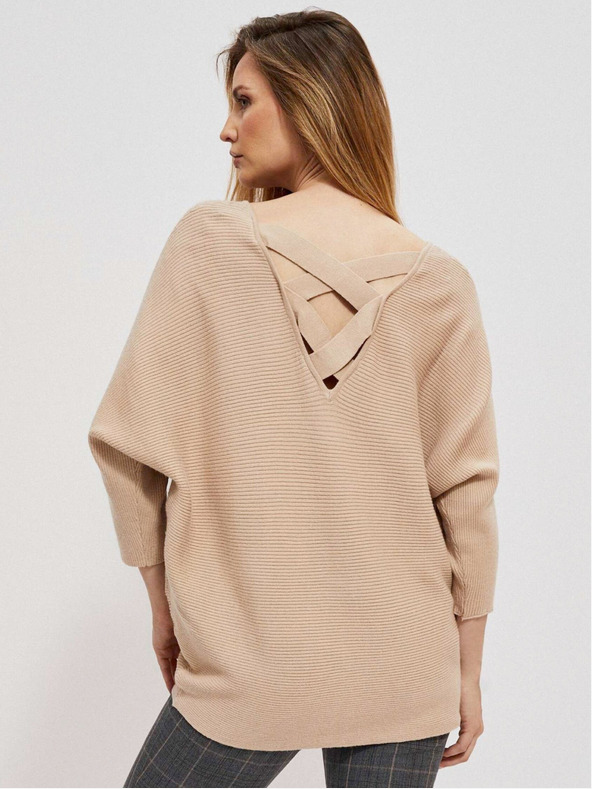 Moodo Moodo bež ženski džemper