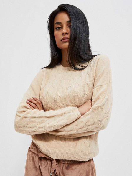 Moodo Moodo bež ženski džemper