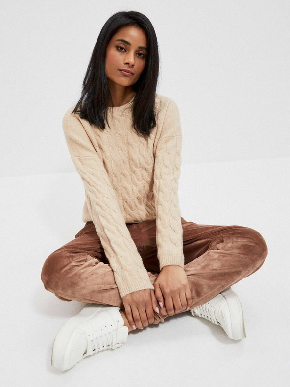 Moodo Moodo bež ženski džemper