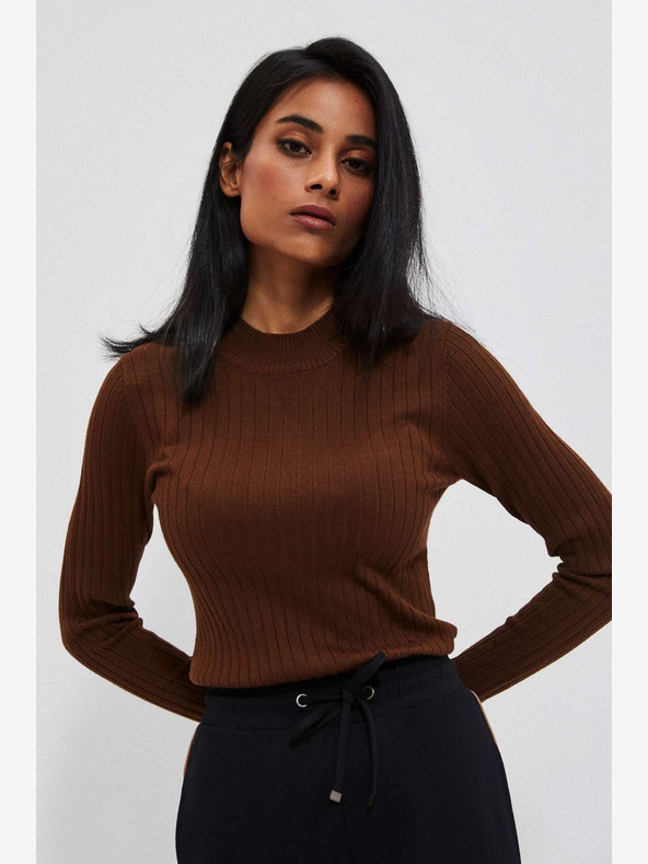 Moodo Moodo ženski smeđi džemper