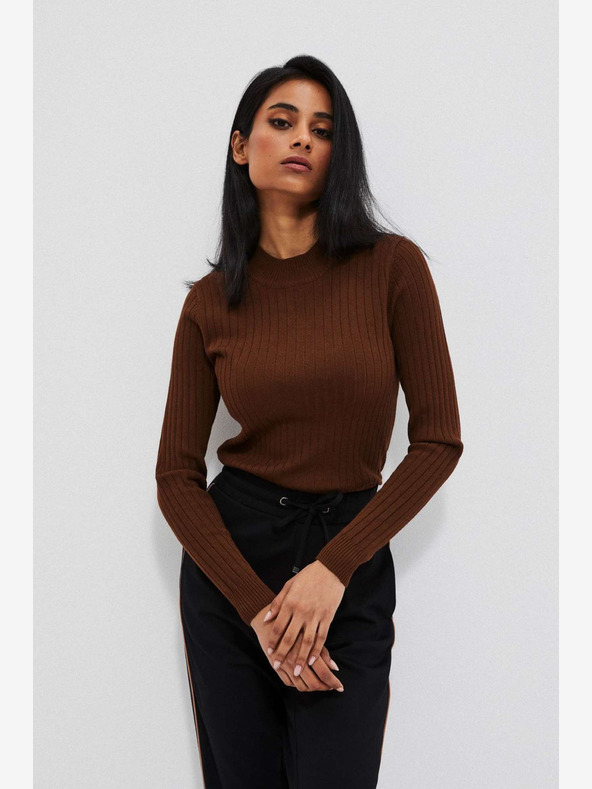 Moodo Moodo ženski smeđi džemper