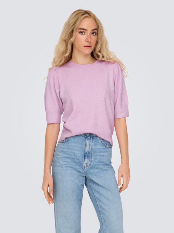 ONLY SAMO ONLRICA ružičasti ženski džemper kratkih rukava