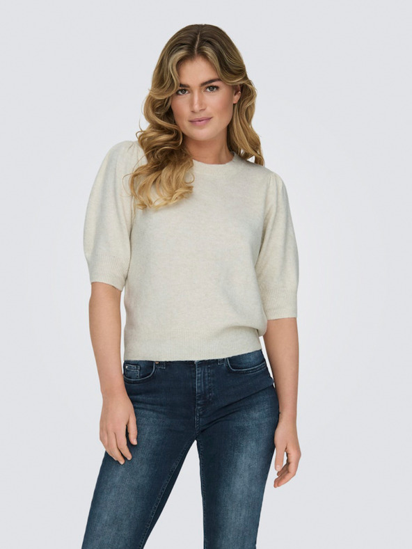 ONLY Bež ženski džemper kratkih rukava SAMO ONLRICA