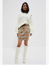 Moodo Moodo smeđa ženska suknja na kockice