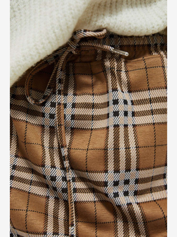 Moodo Moodo smeđa ženska suknja na kockice