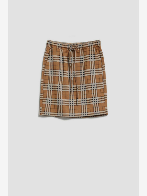 Moodo Moodo smeđa ženska suknja na kockice