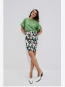 Moodo Bež-zelena ženska cvjetna suknja s remenom Moodo