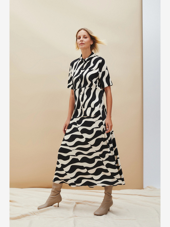 Moodo Bež-crna ženska Moodo suknja s uzorkom