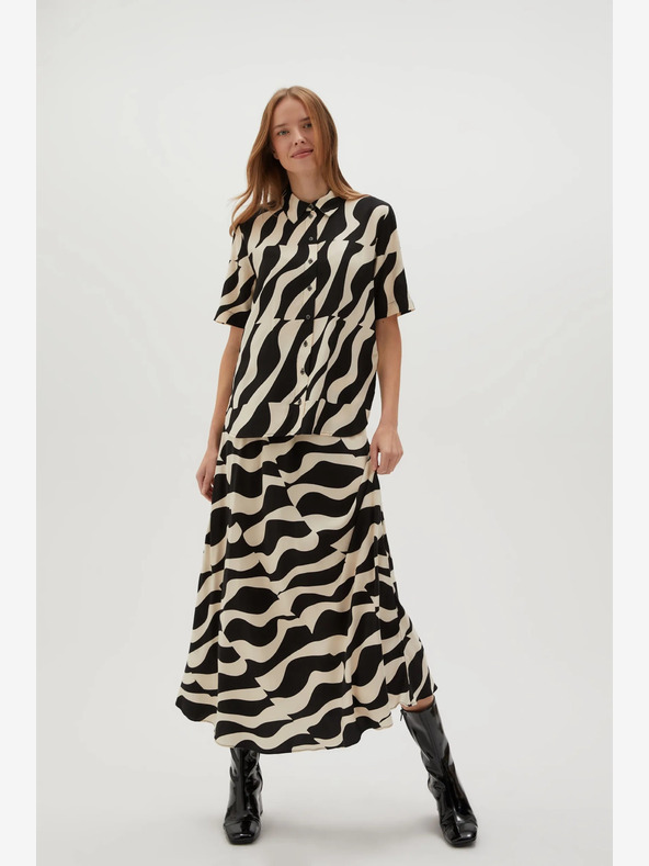 Moodo Bež-crna ženska Moodo suknja s uzorkom