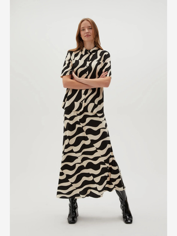 Moodo Bež-crna ženska Moodo suknja s uzorkom